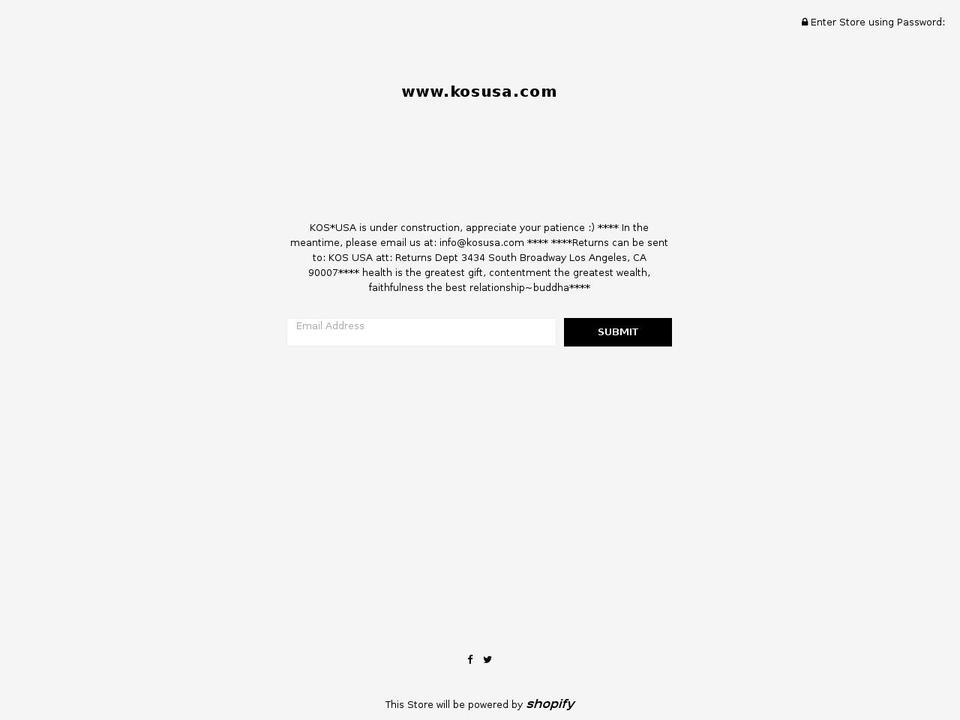 kos-usa.com — Shopify storefront screenshot