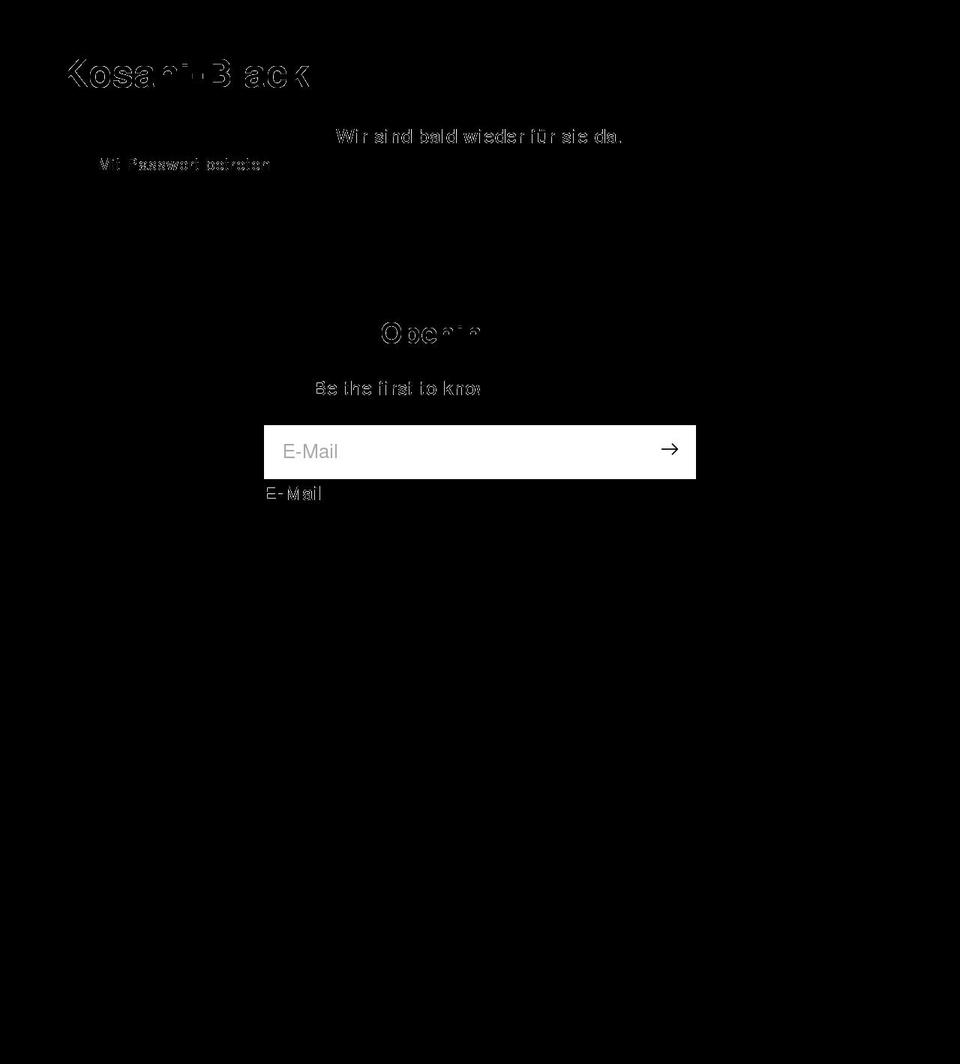 kosani-black.myshopify.com shopify website screenshot