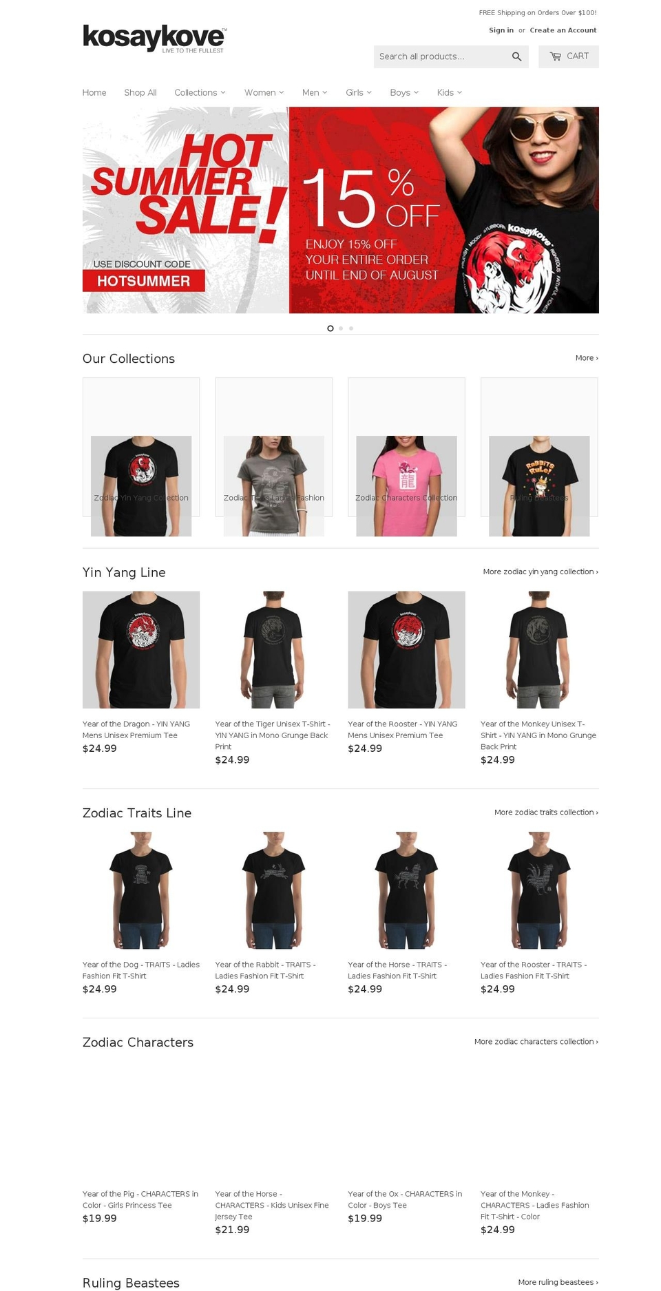 kosaykove.com — Shopify storefront screenshot