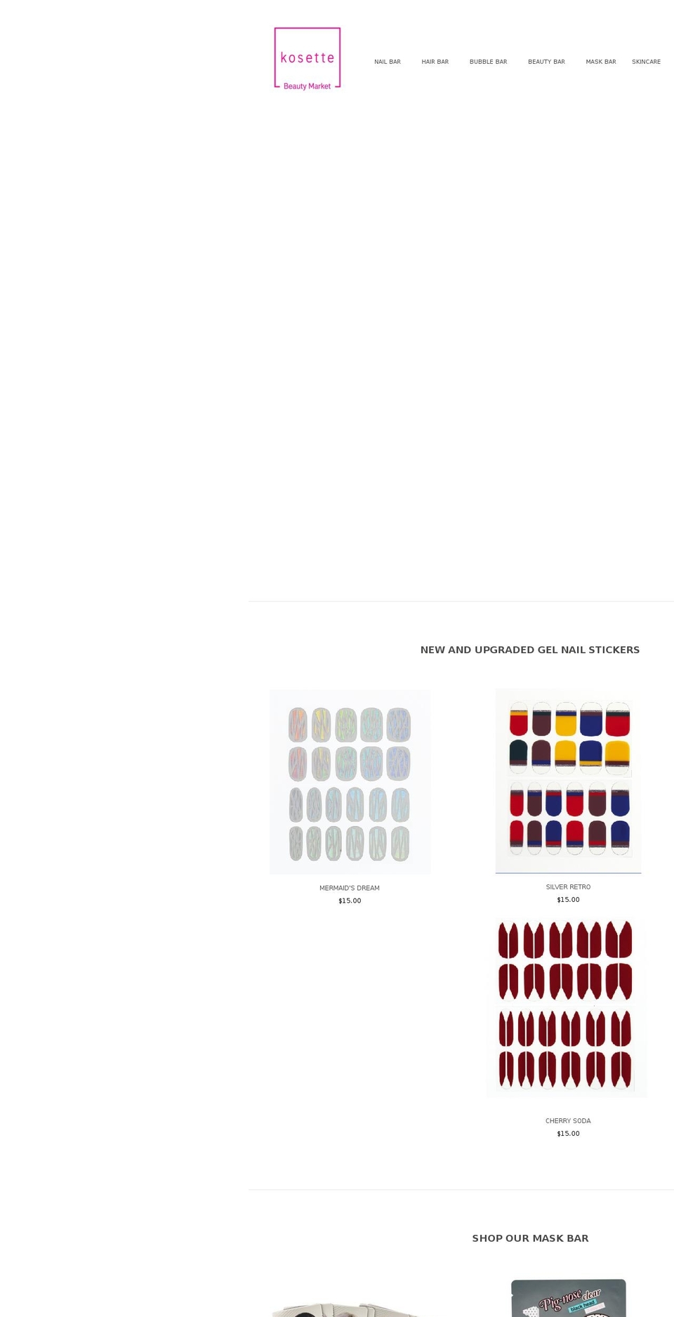 kosettebeautymarket.com — Shopify storefront screenshot