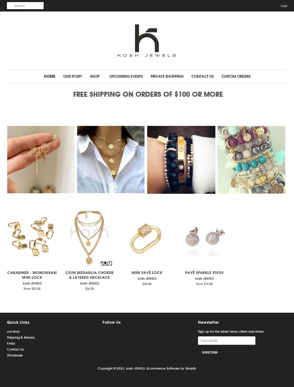kosh-jewels-2.myshopify.com — Shopify storefront screenshot