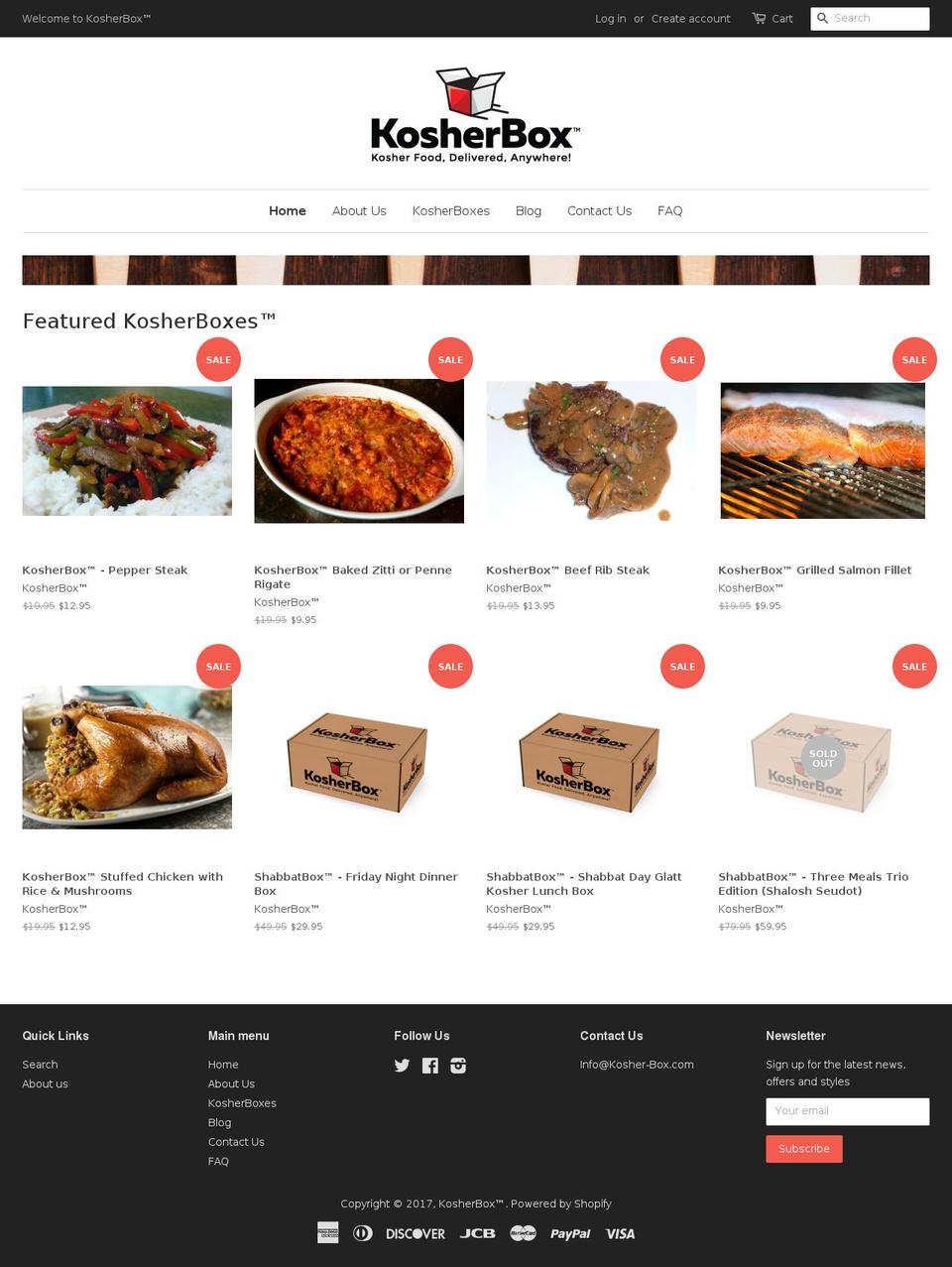 kosher-box.com shopify website screenshot