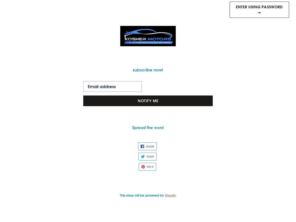 kosherautos.com shopify website screenshot