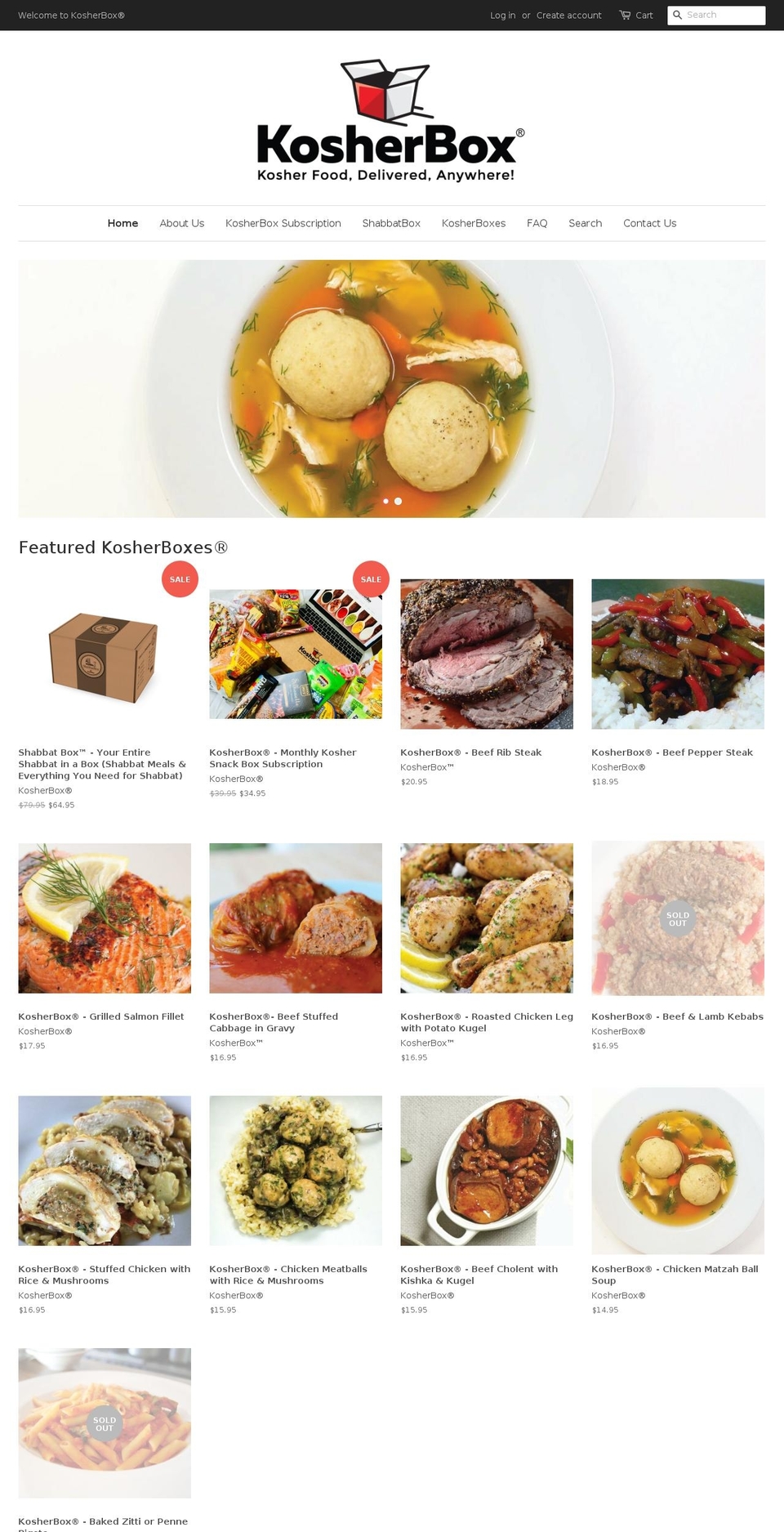 kosherbox.myshopify.com shopify website screenshot