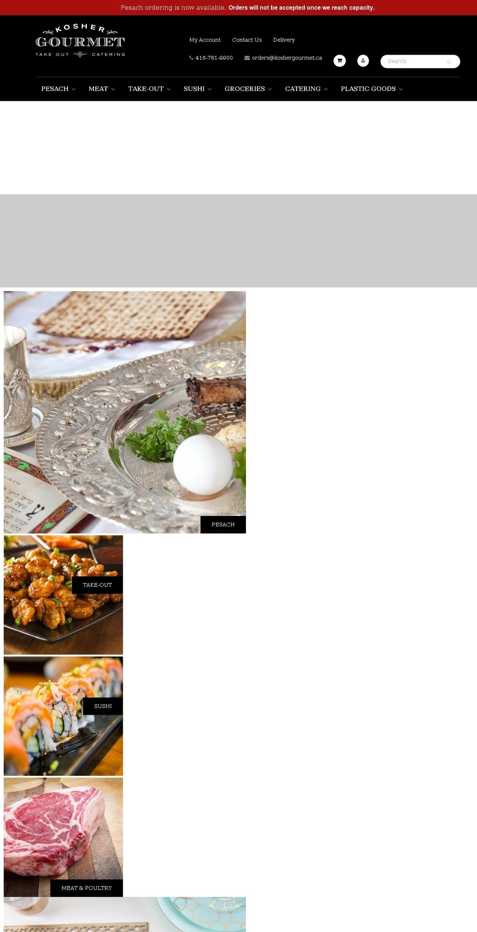 koshergourmet.ca shopify website screenshot