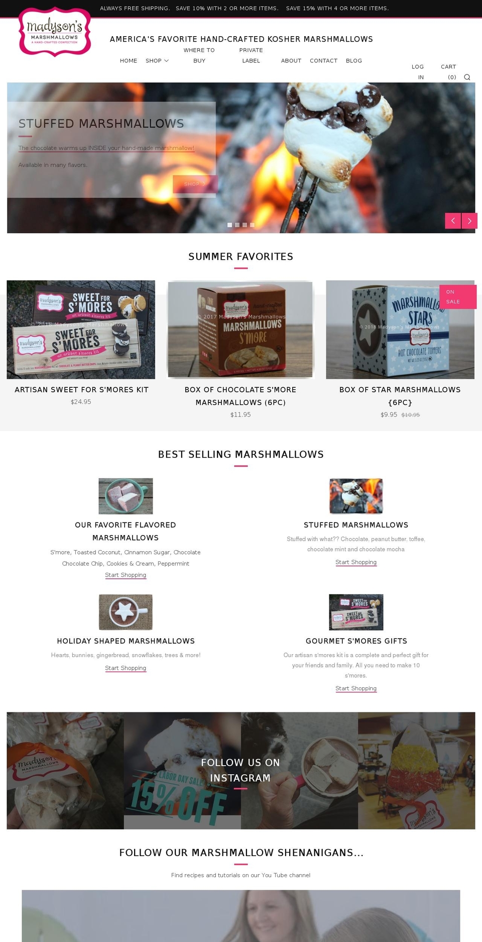 koshermarshmallows.com — Shopify storefront screenshot