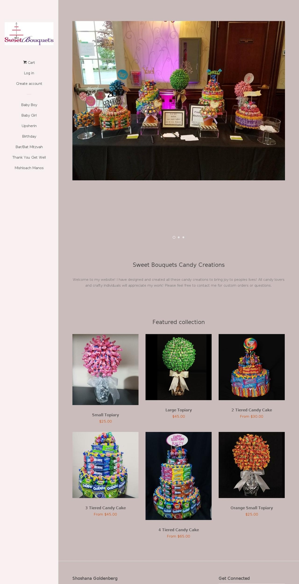 koshersweetbouquets.com — Shopify storefront screenshot