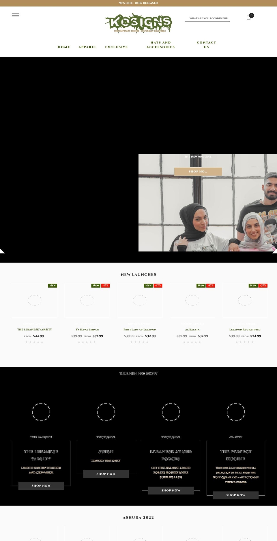 kosignsapparel.com shopify website screenshot
