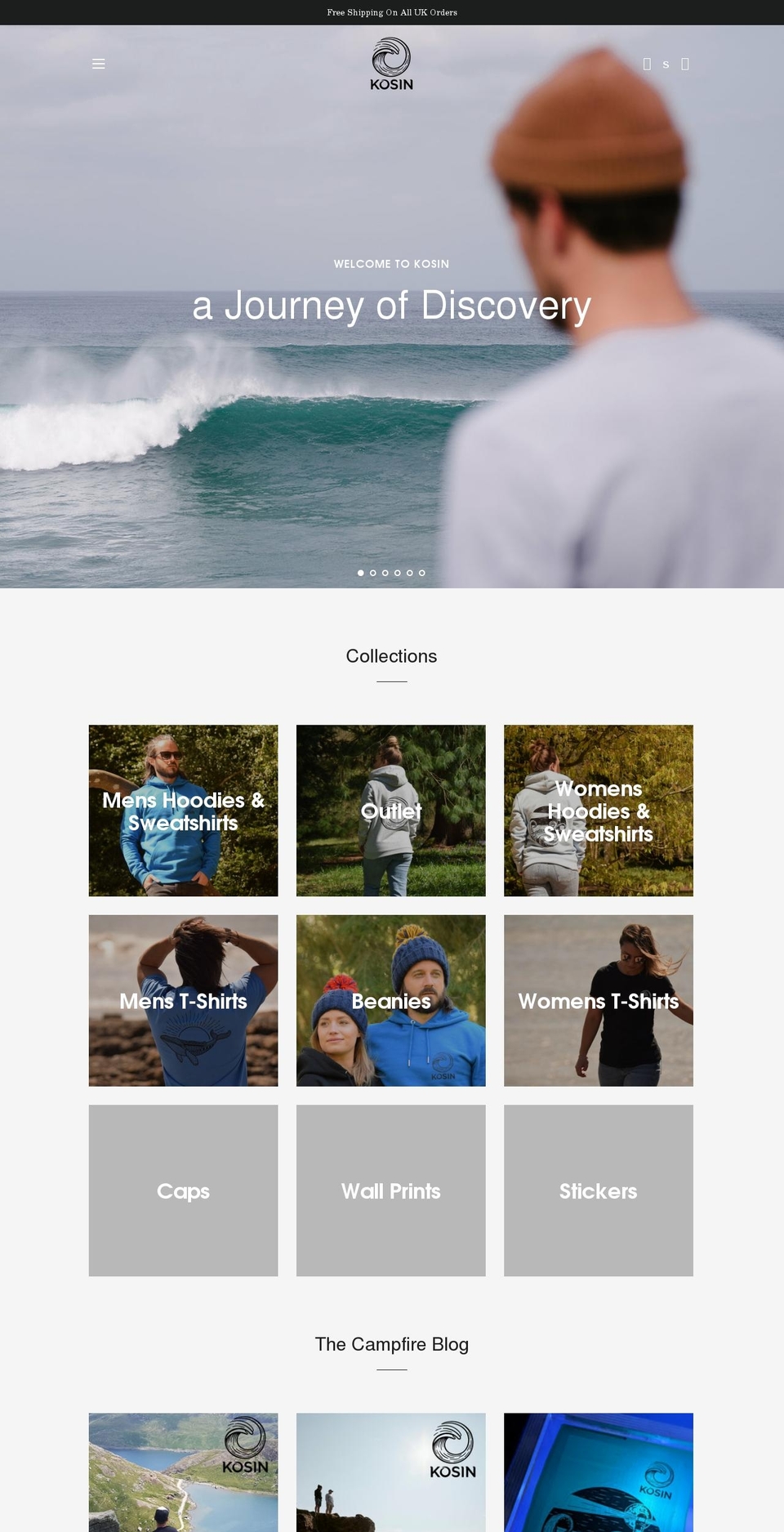 kosin.co.uk shopify website screenshot