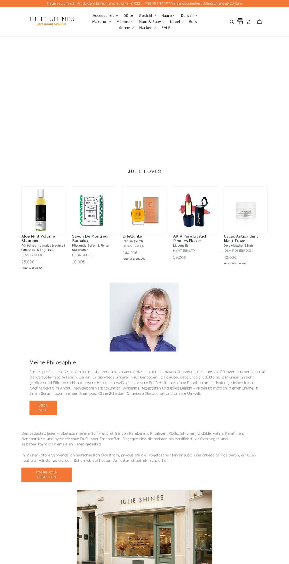 Julie Shines (Debut) Shopify theme site example kosmetik-kemke.de