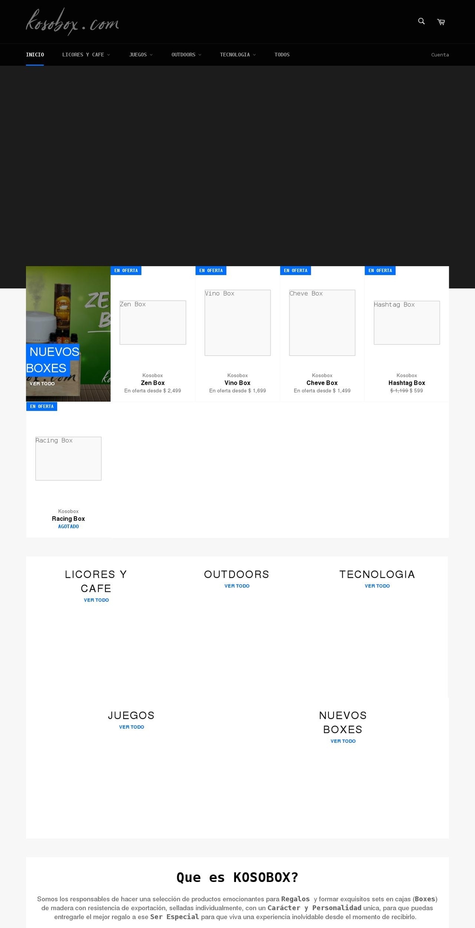 kosobox.com shopify website screenshot
