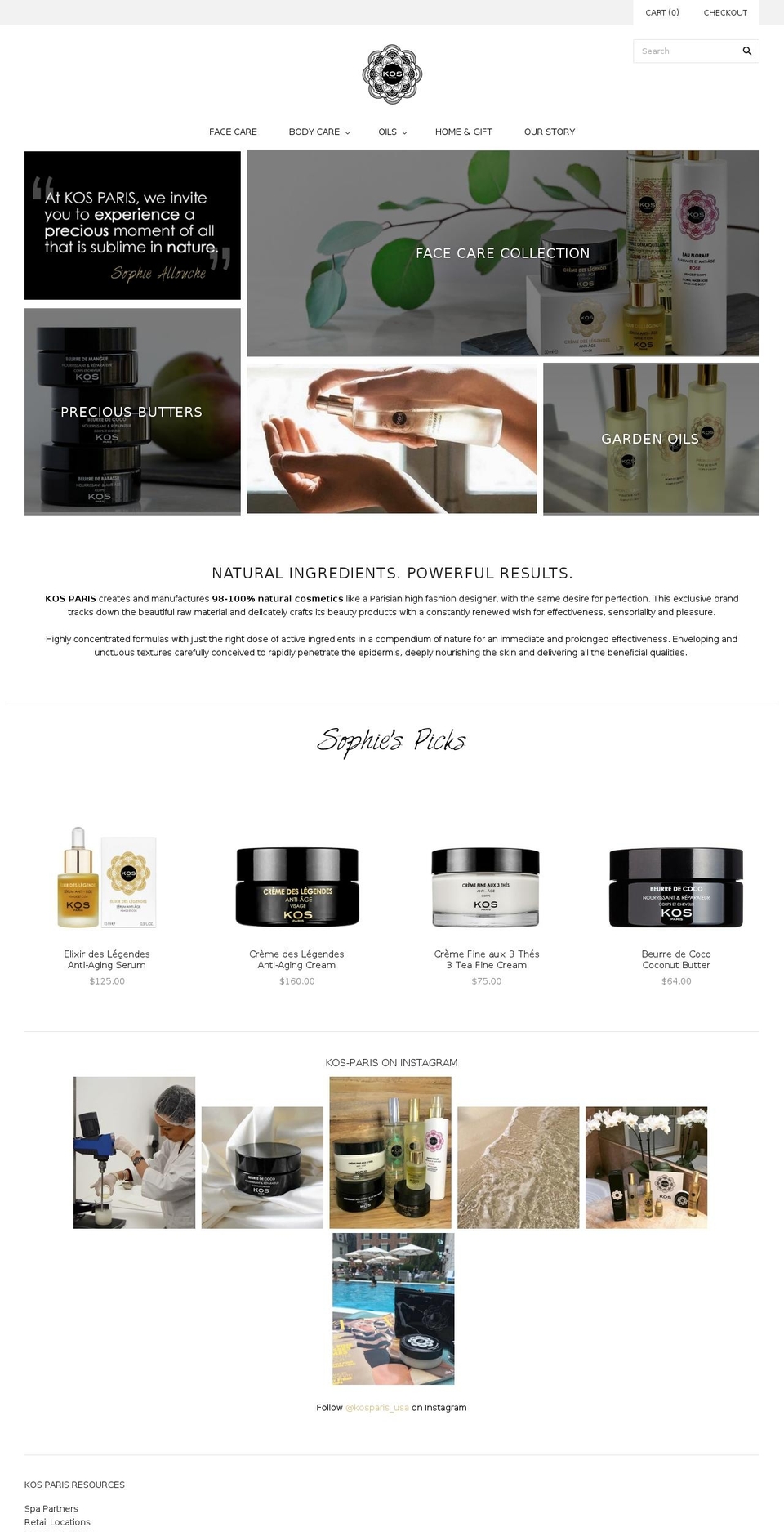 kosparisbeauty.com — Shopify storefront screenshot