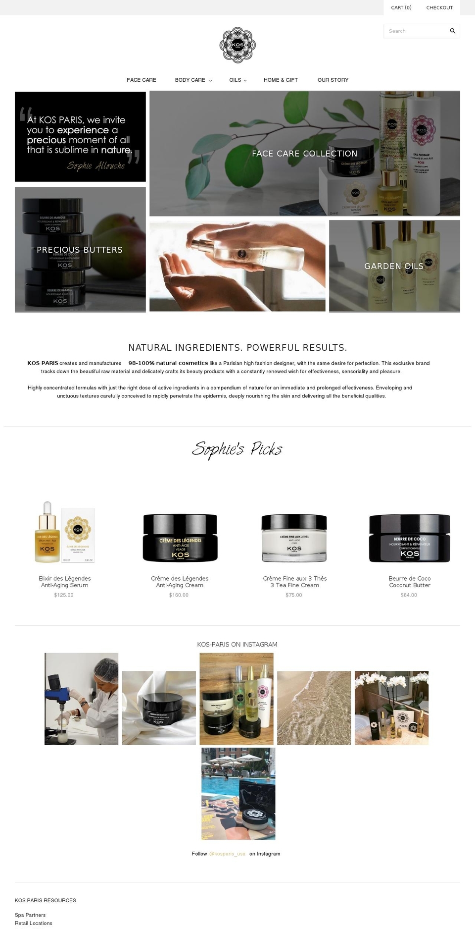 kosparisusa.com — Shopify storefront screenshot