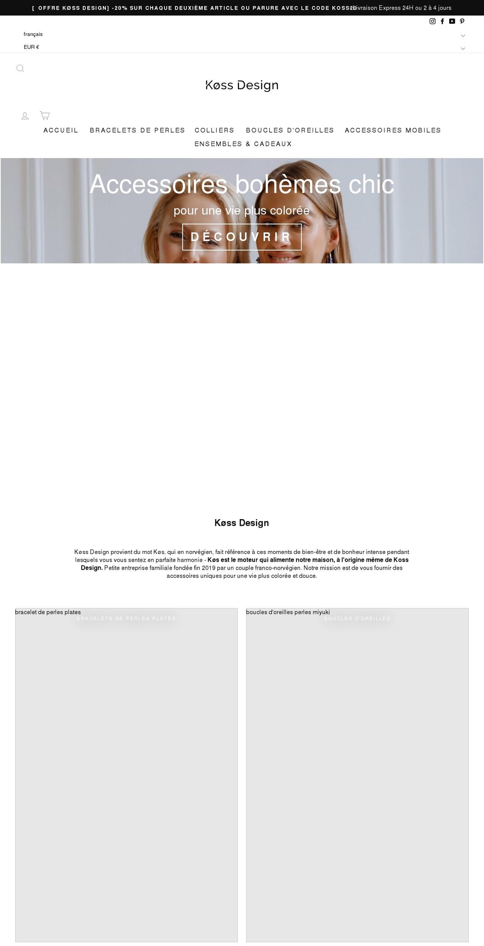 meroxio optimized Shopify theme site example kossdesign.com