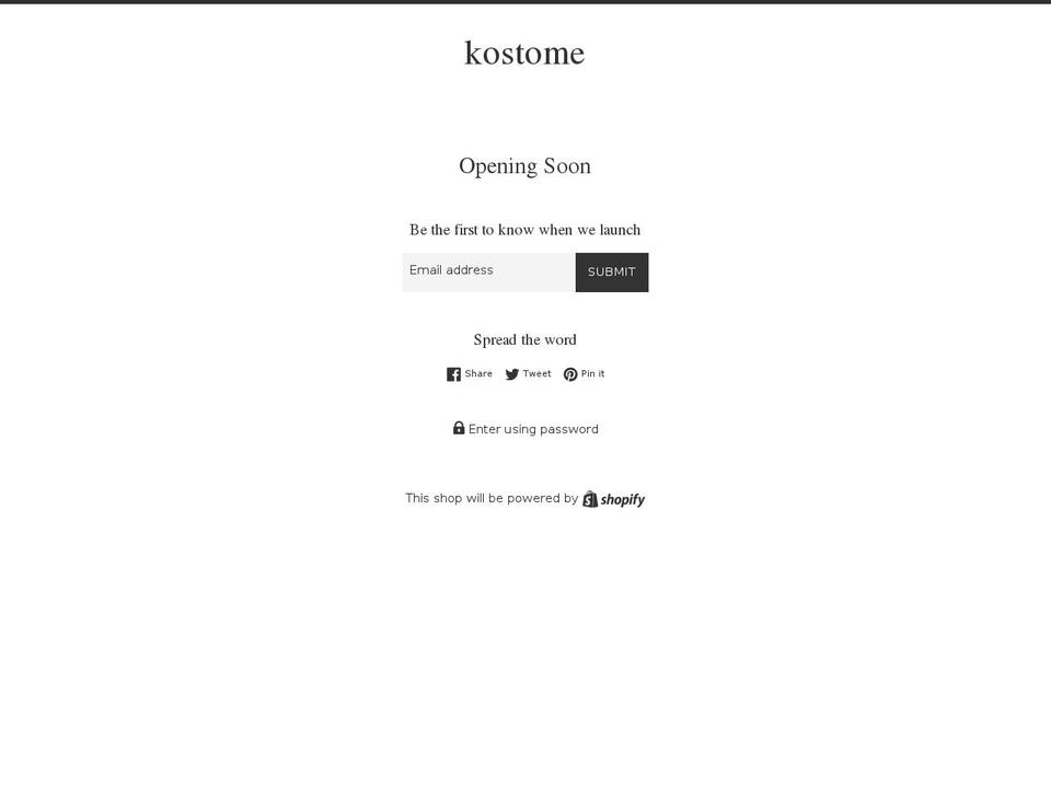 kostome.com shopify website screenshot