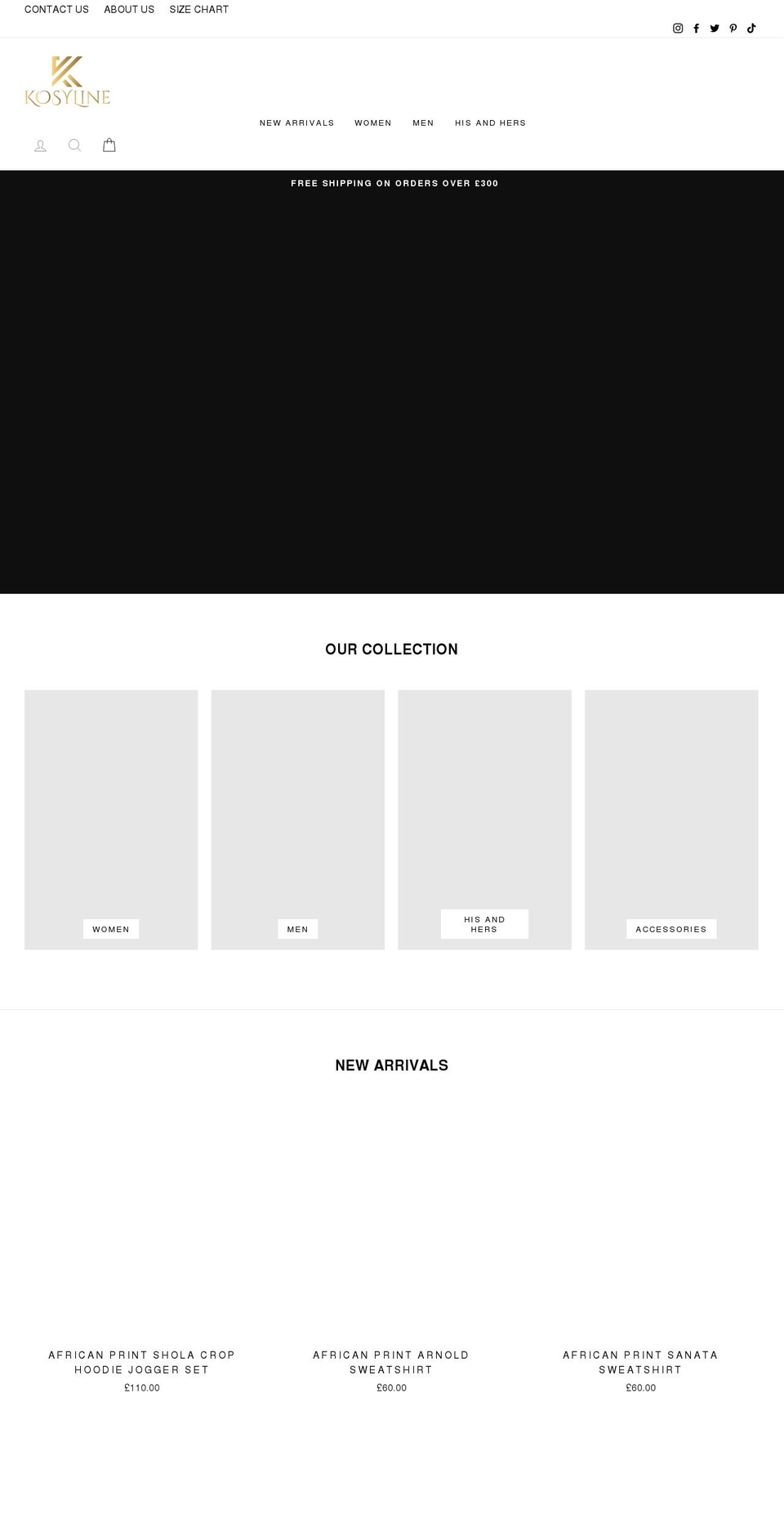kosyline.com shopify website screenshot