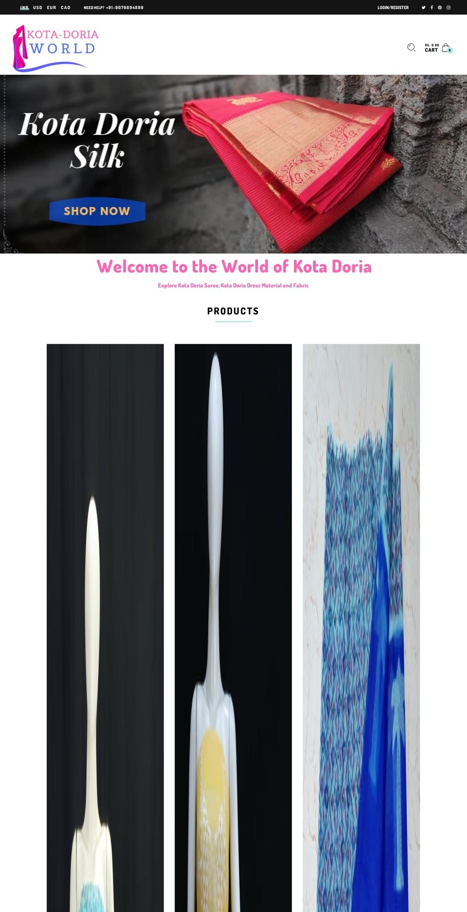 kotadoriaworld.com shopify website screenshot