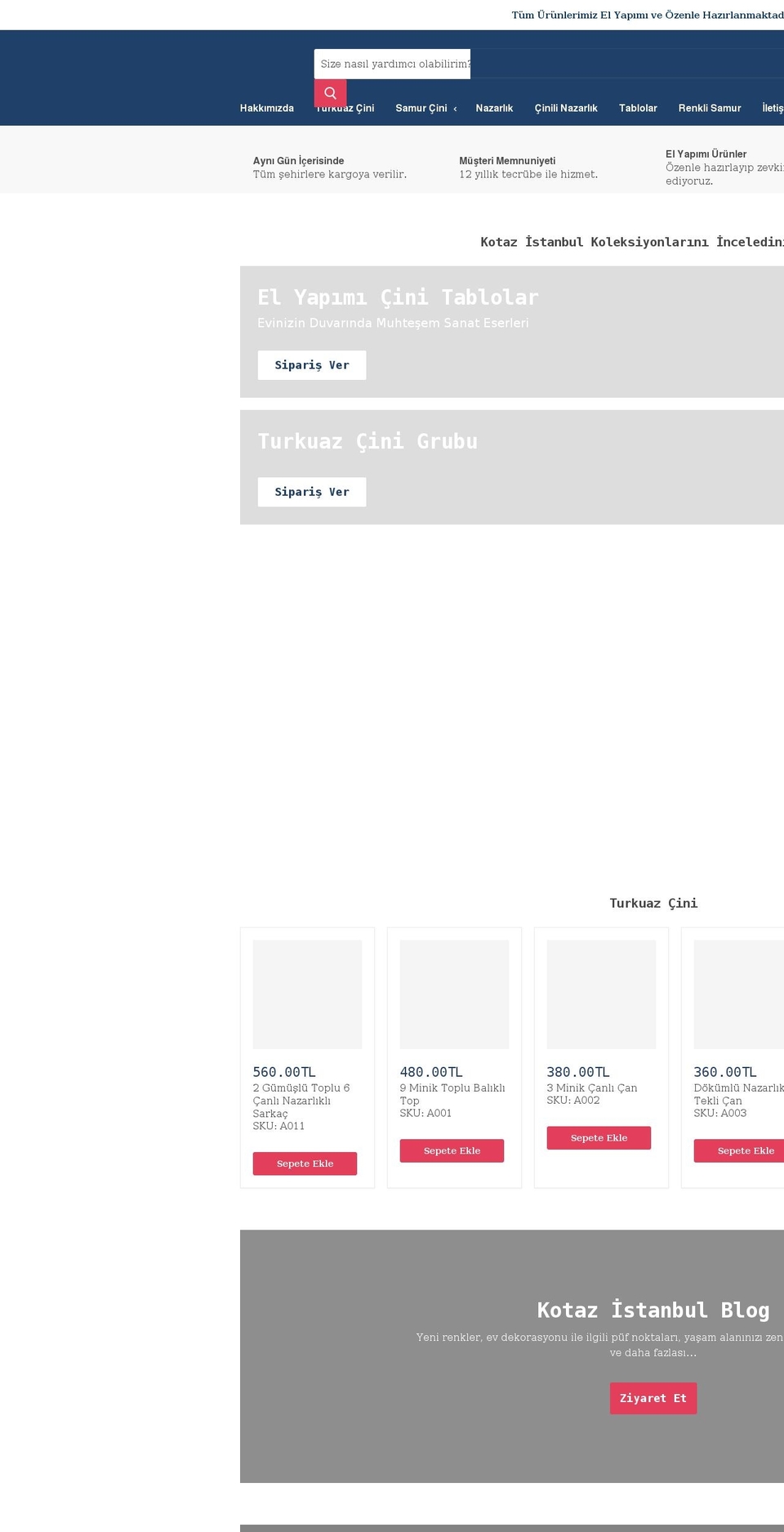 kotazistanbul.com shopify website screenshot