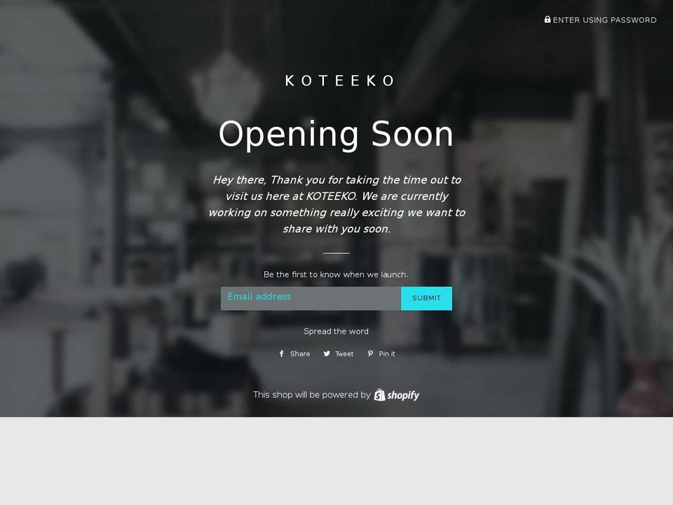 koteeko.com — Shopify storefront screenshot