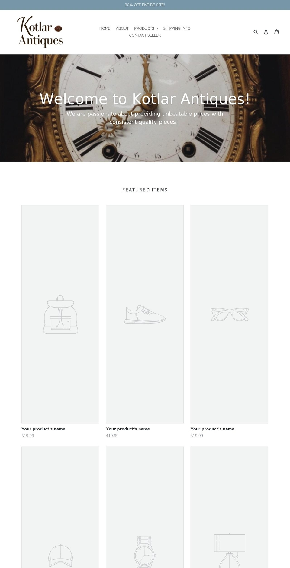 kotlarantiques.com — Shopify storefront screenshot