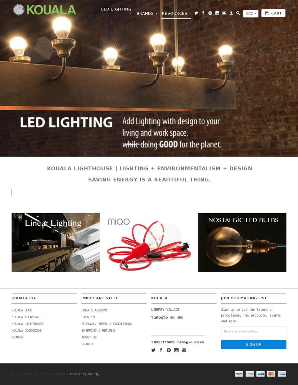 koualalighthouse.com shopify website screenshot