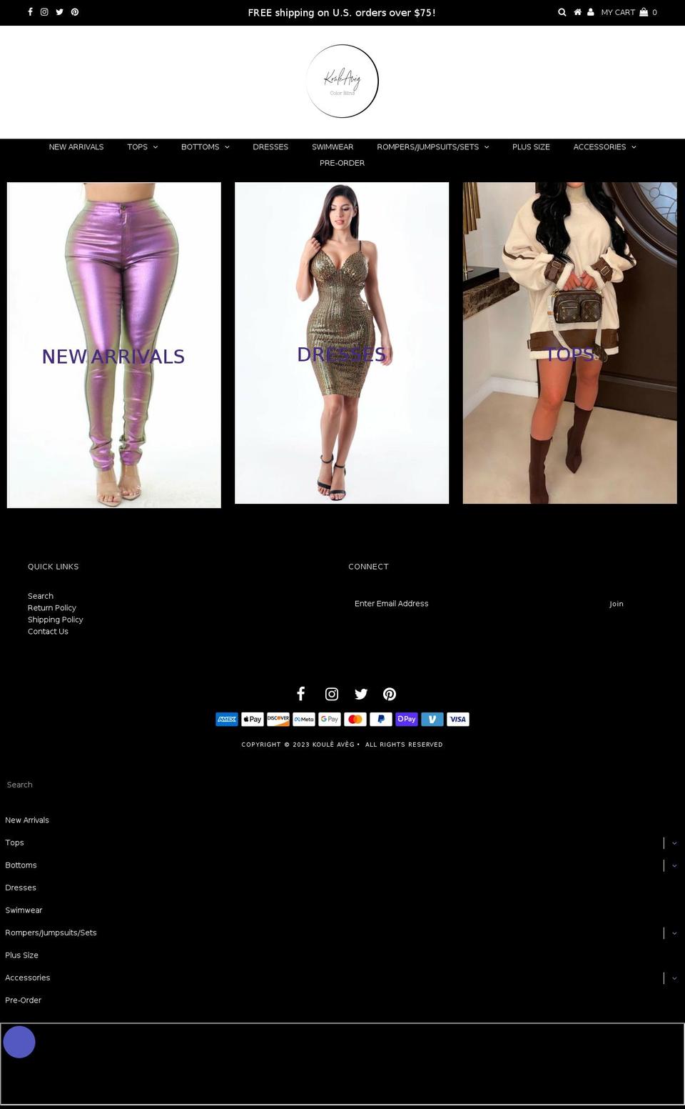 kouleaveg.com shopify website screenshot