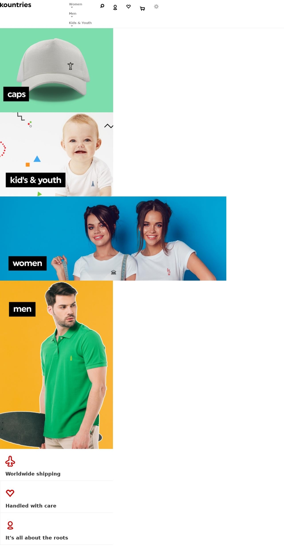 kountries.com — Shopify storefront screenshot