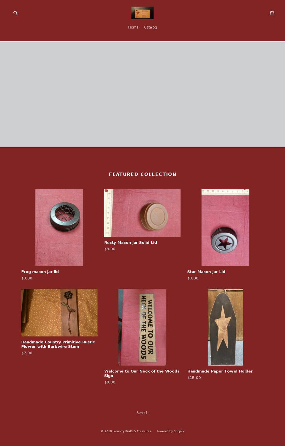 kountrykraftstreasures.com shopify website screenshot