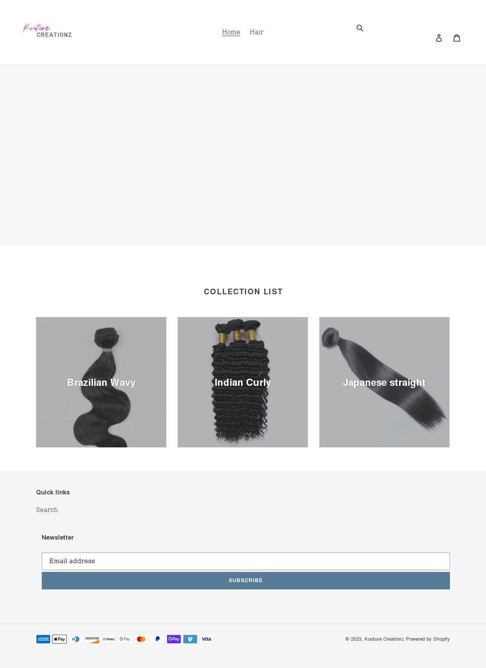 kouturecreationz.com shopify website screenshot