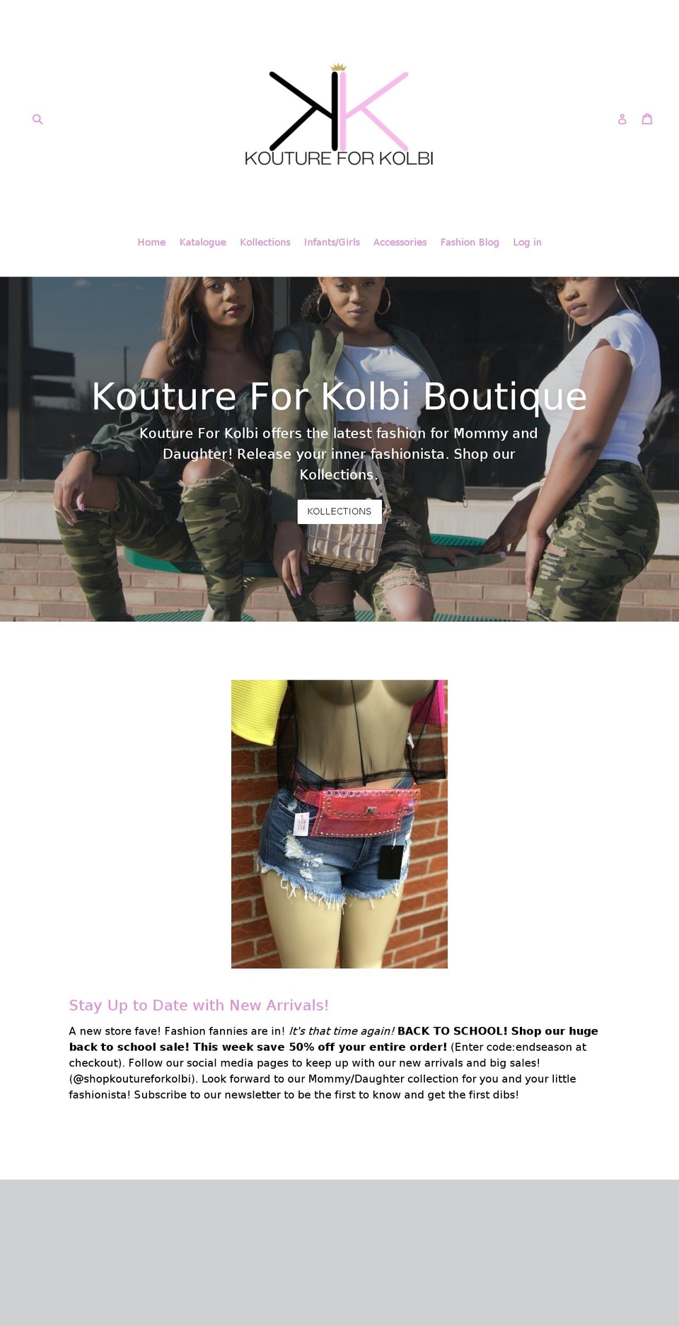koutureforkolbi.com — Shopify storefront screenshot