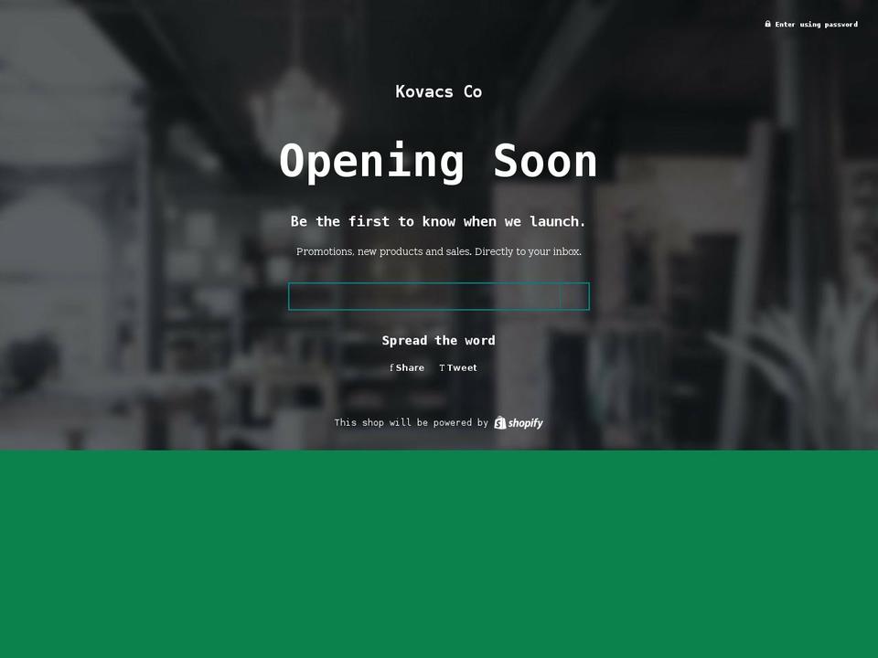 kovacs-co.com shopify website screenshot