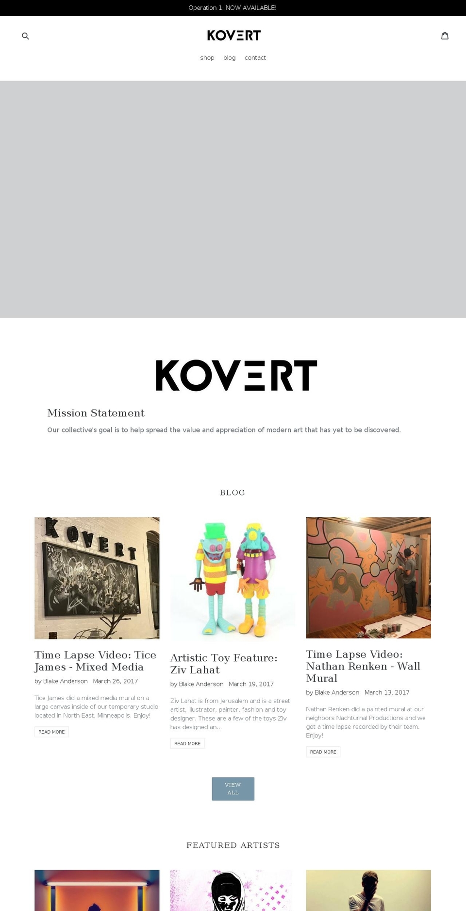 kovert.us shopify website screenshot