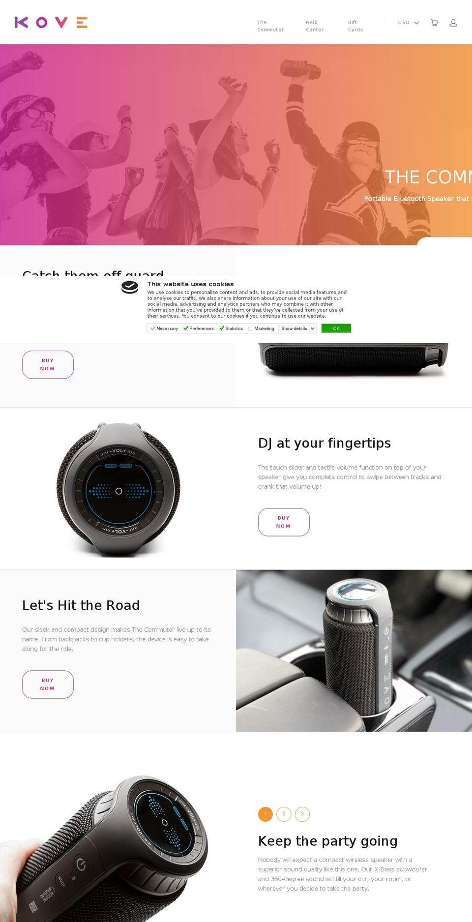 Fixed Copy + Cookiebot Shopify theme site example kovespeakers.com