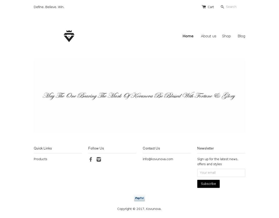 kovunova.com shopify website screenshot