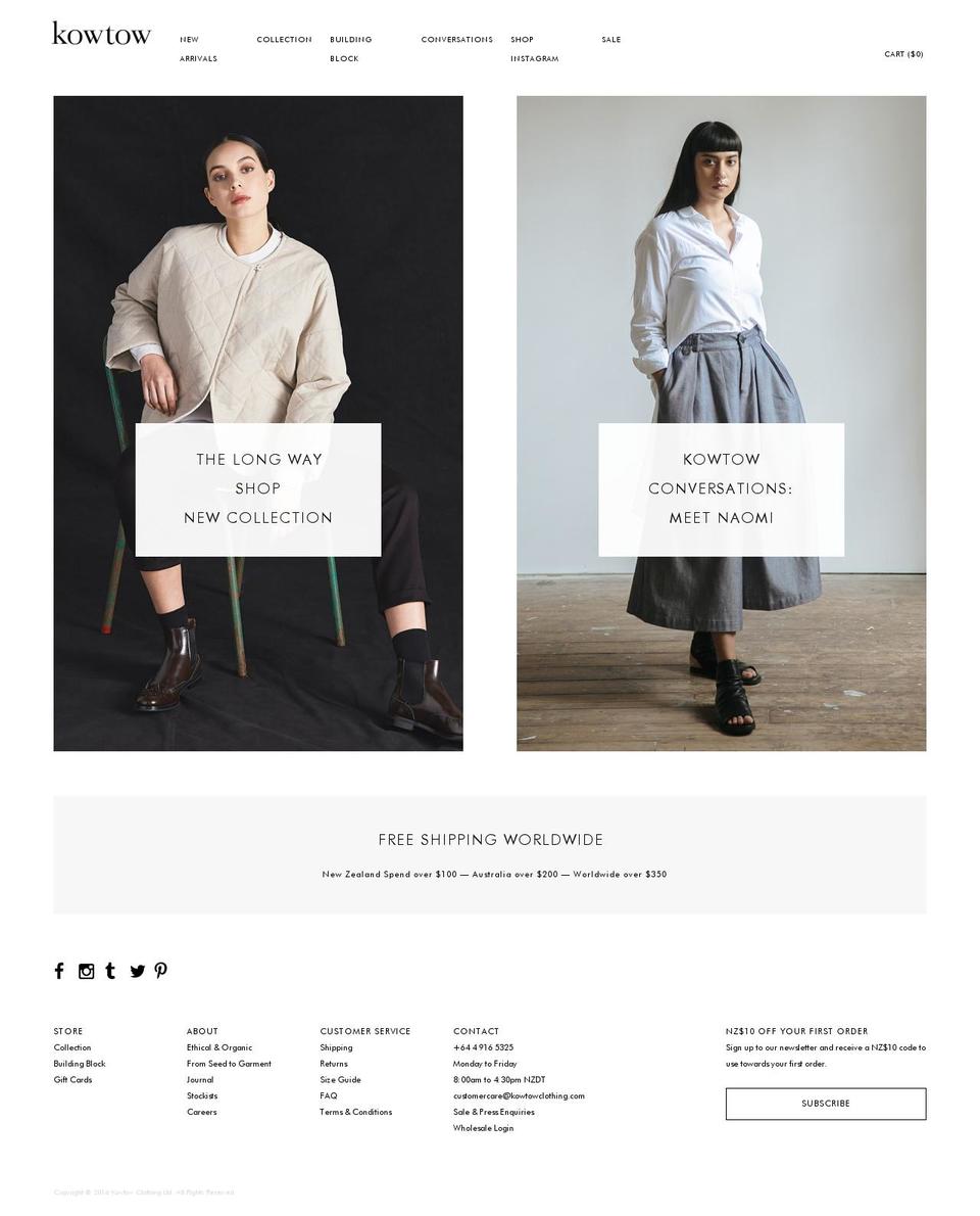 kowtowclothing.com shopify website screenshot