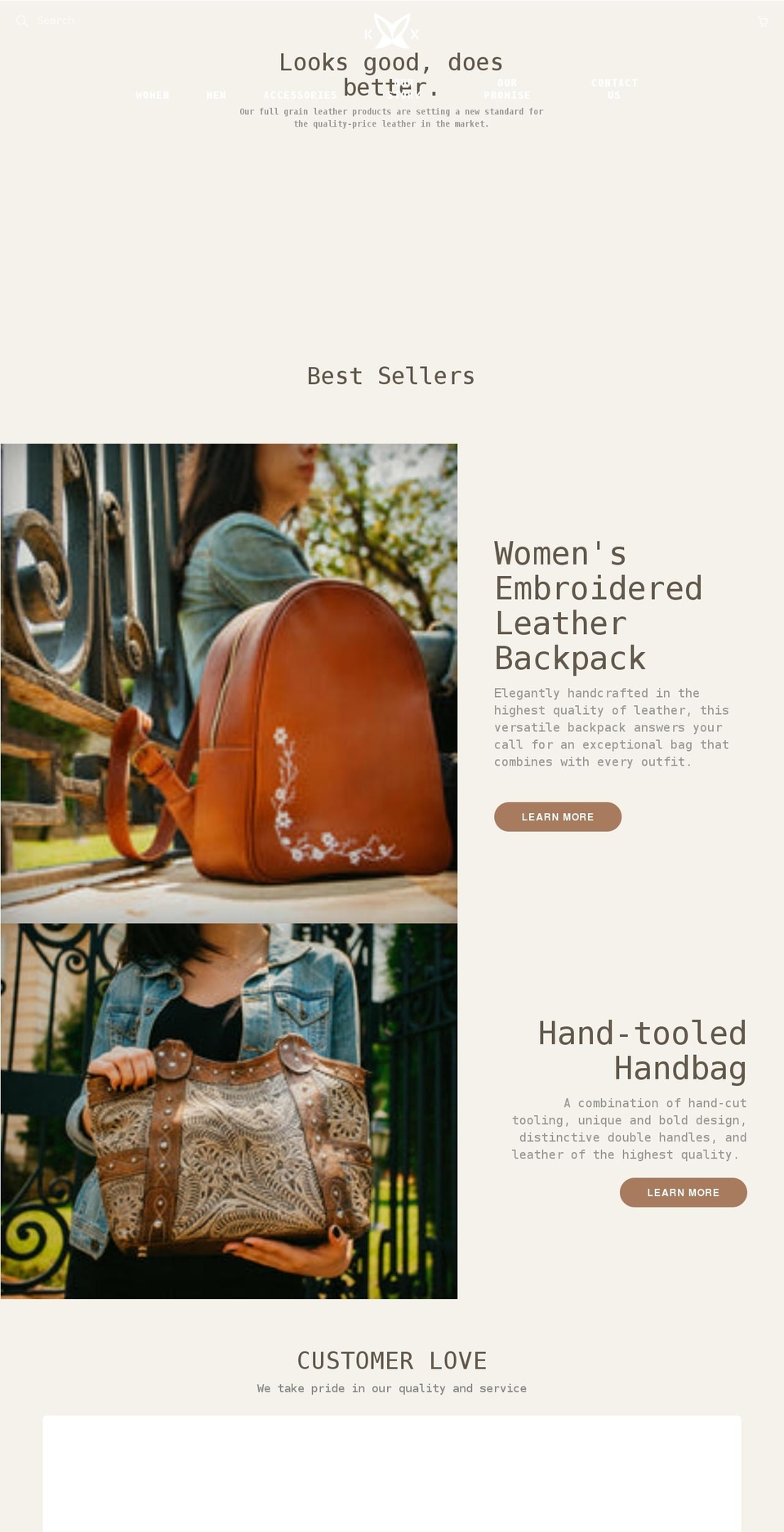 koxaleather.com shopify website screenshot