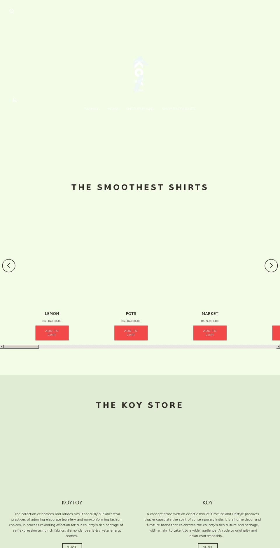 koy.store shopify website screenshot