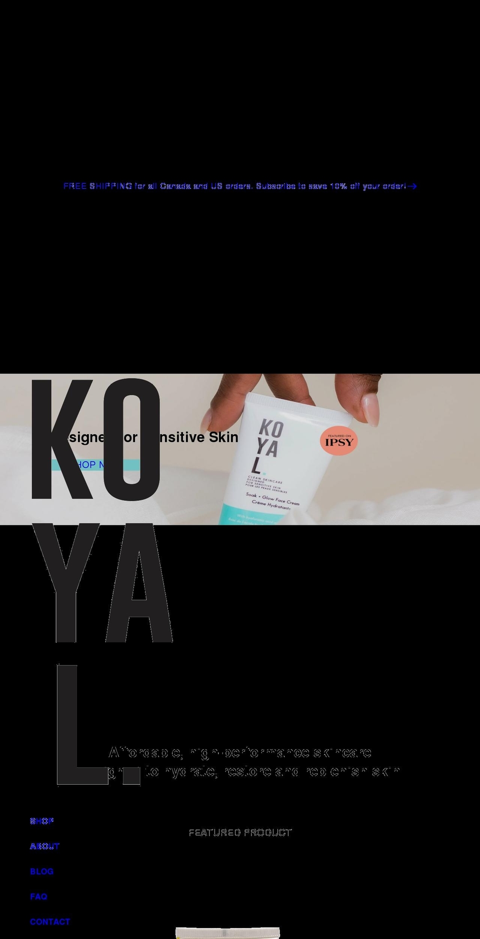 koyalbeauty.com shopify website screenshot