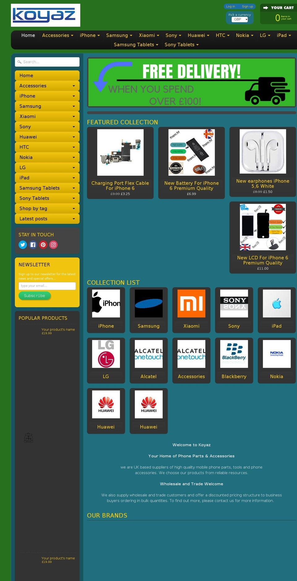 koyaz.com — Shopify storefront screenshot