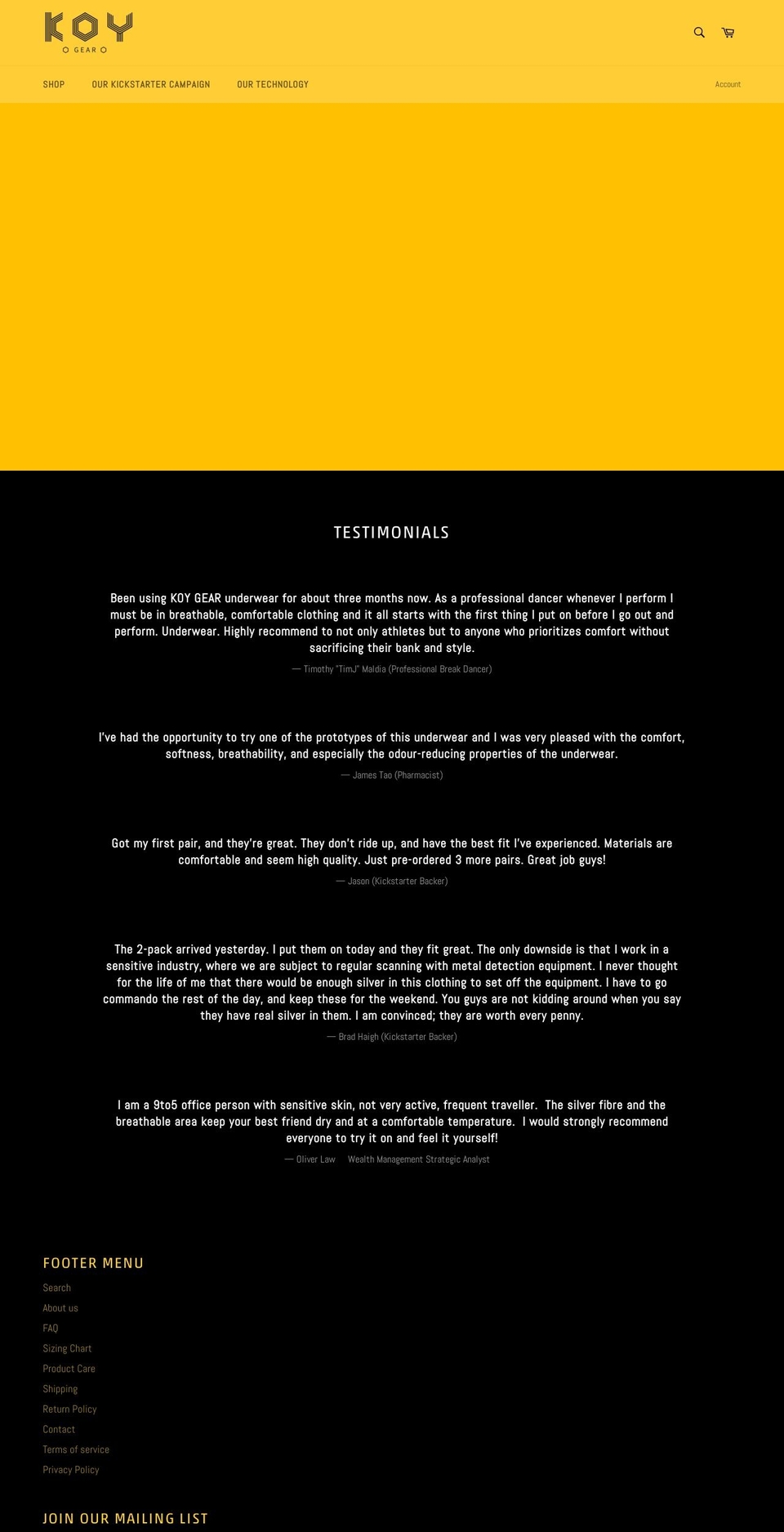 koygear.com — Shopify storefront screenshot