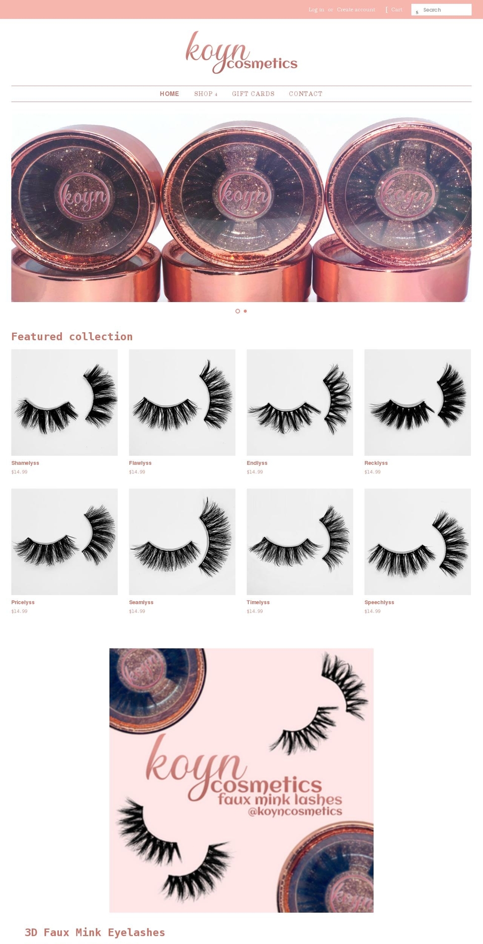 koyncosmetics.com shopify website screenshot