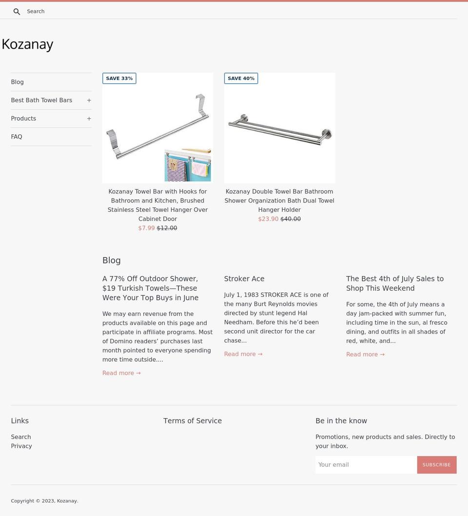 kozanay.com shopify website screenshot