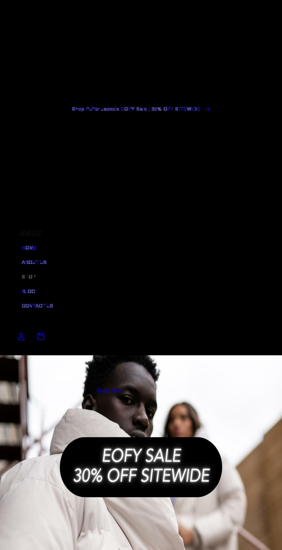 kozethelabel.com shopify website screenshot