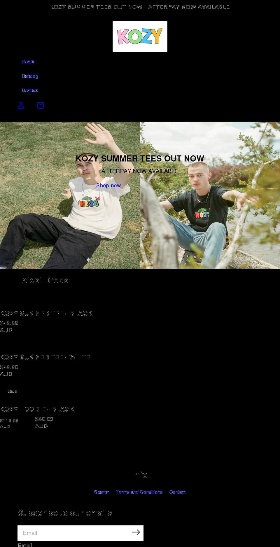 kozyklothing.com — Shopify storefront screenshot