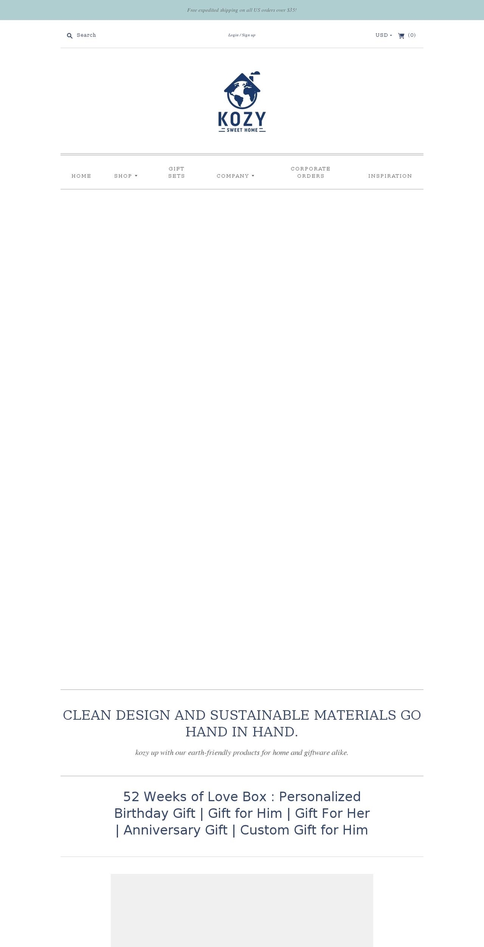 kozysweethome.com shopify website screenshot