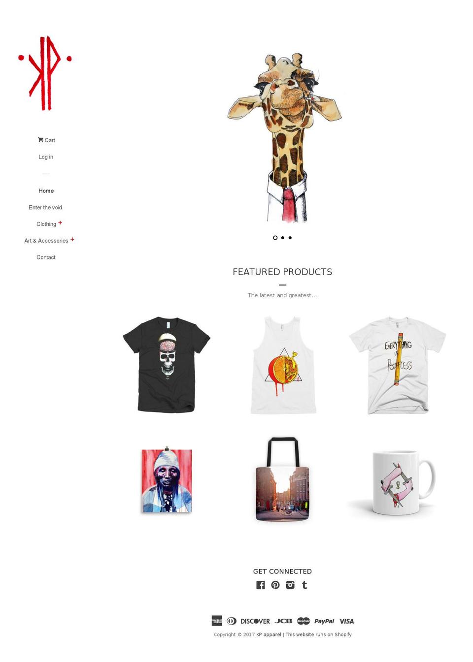 kpapparel.net shopify website screenshot