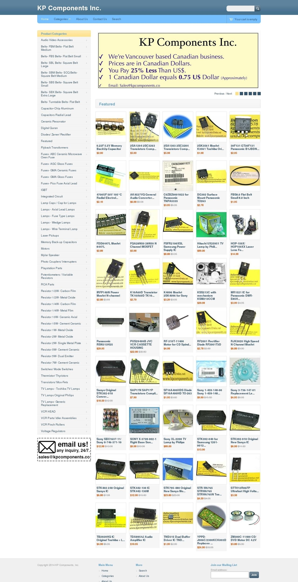 Megatronic Shopify theme site example kpcomponents.co