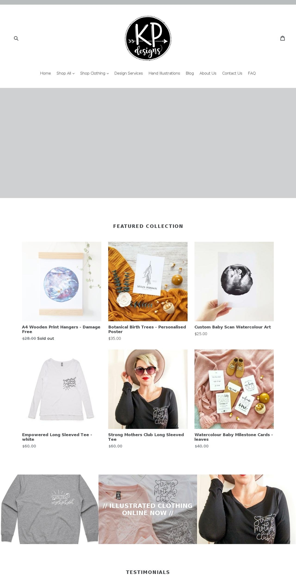 kpdesigns.nz shopify website screenshot