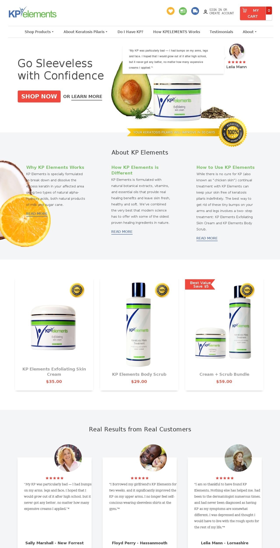 kpelements.com shopify website screenshot