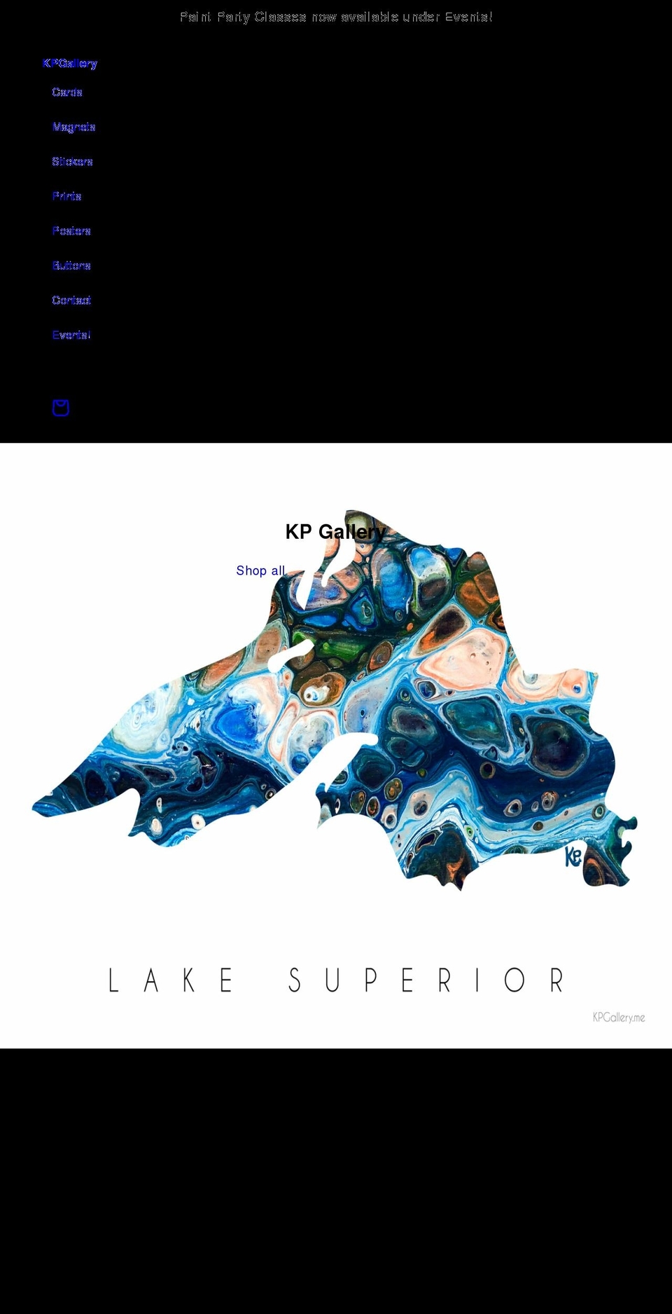 kpgallery.com shopify website screenshot